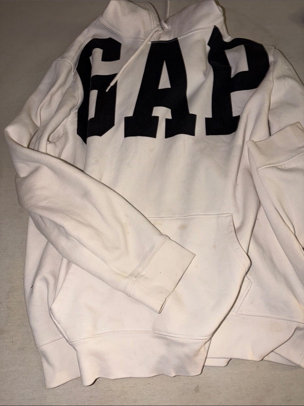 Womens Size L GAP White Crewneck Sweatshirt with Black Logo